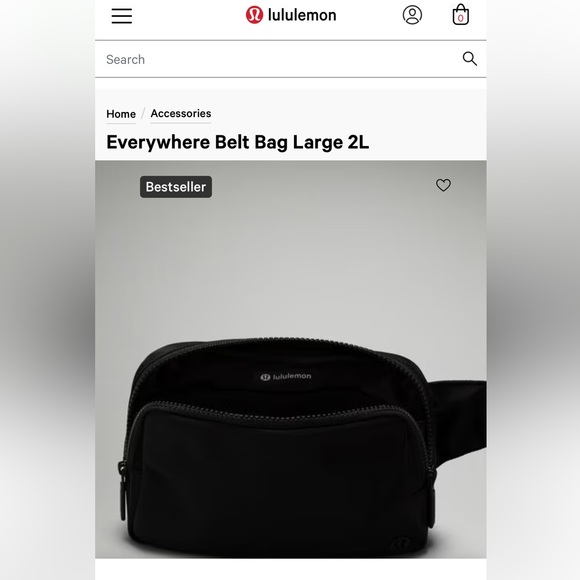 Lululemon | Solid Black Everywhere Belt Bag Large 2L Crossbody - Picture 5 of 11